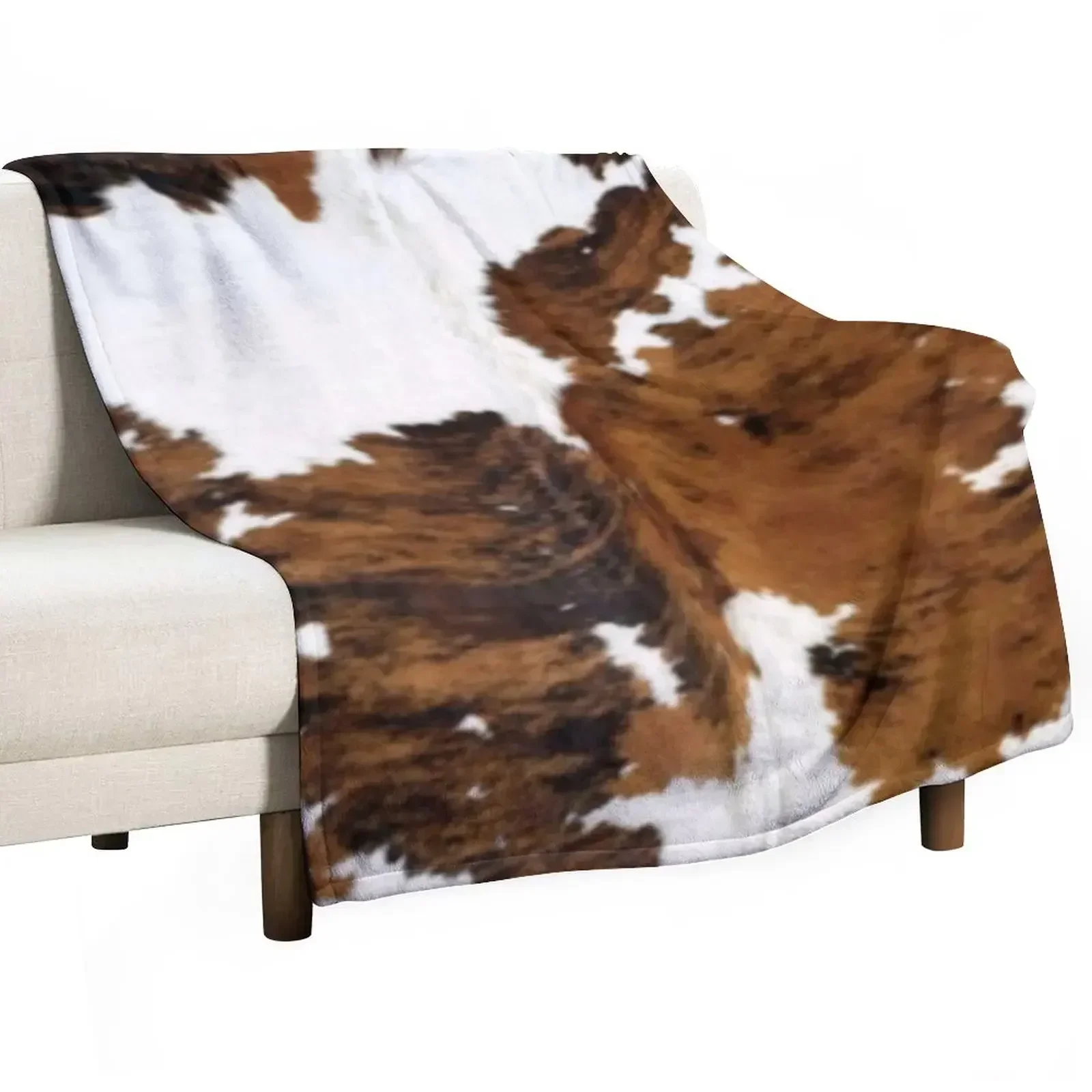 

Brindle Cow Hide Throw Blanket sofa bed Quilt funny gift Blankets