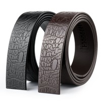 Men's Sleek Automatic Buckle Belt - Genuine FauxwithTextured Square Pattern, Black, Simple & Stylish DesignforCasual Attire