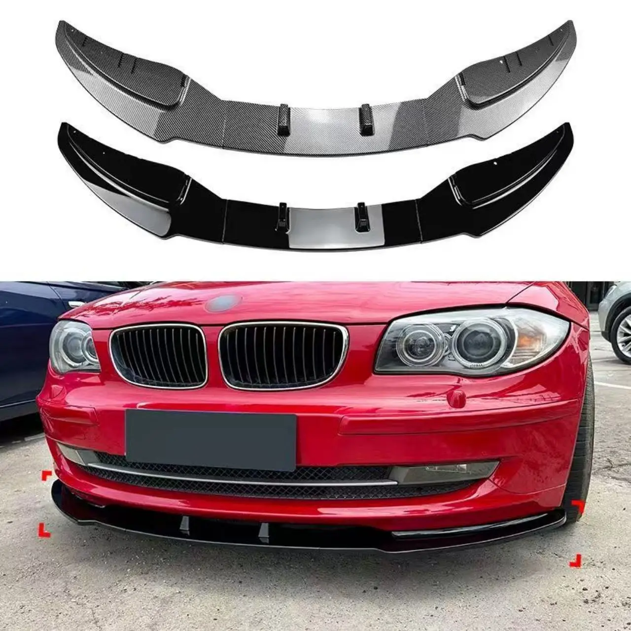 

Car Front Spoiler Lip Blade Lower Splitter Guard For BMW 1 Series E81 E82 E87 E88 LCI 118i 120i 125i 2008-2011 Standard Version