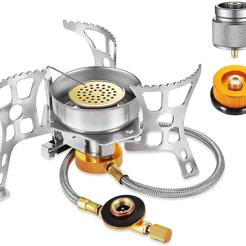 

3900W Windproof Camping Gas Stove Portable Backpacking Stove with Piezo Ignition for Outdoor Camping Hiking and Picnic