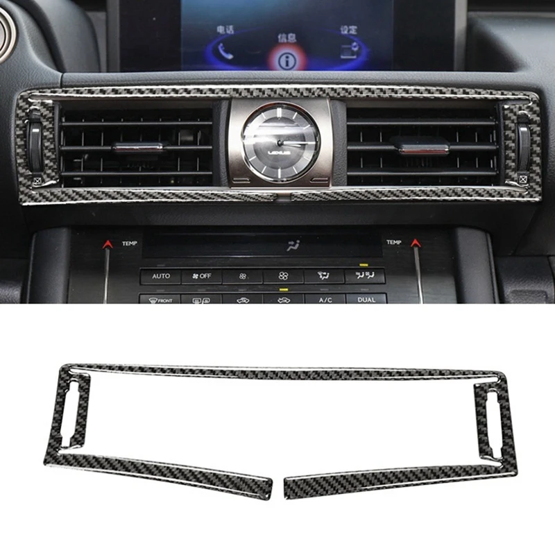 For Lexus IS250 IS200T IS300 IS350 2013-2019 Carbon Fiber Center Console Air Vent Frame Cover Decal Trim Replacement Accessories