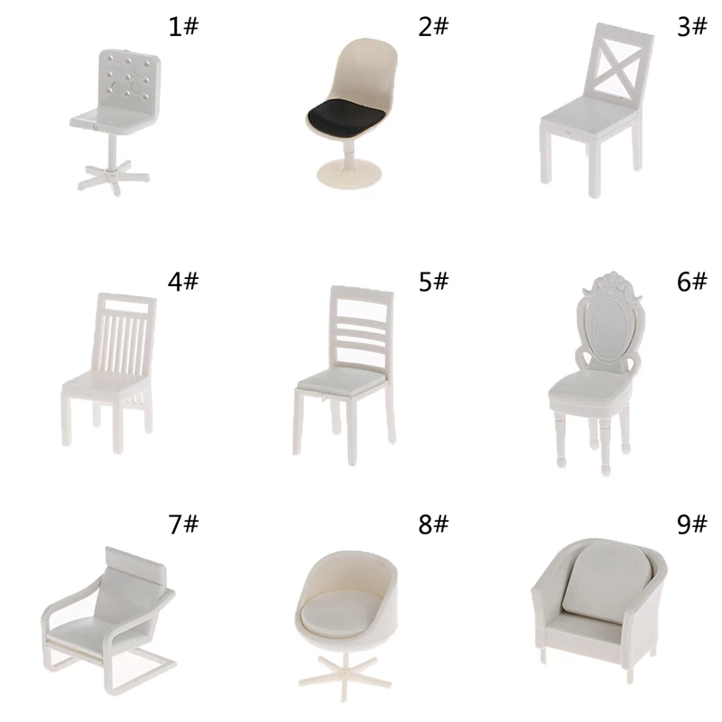 1:12 Dollhouse Miniture Chair Makeup Bedroom Furniture Decoration   Dining Furniture Wooden Chair Model Accessories Toys