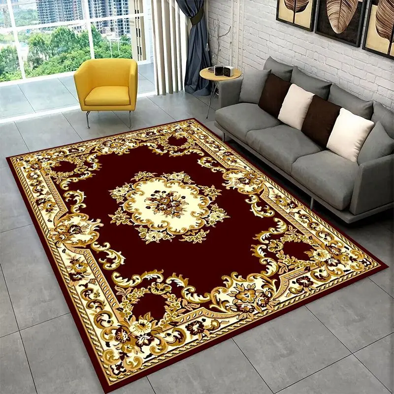 Luxury Persian Turkey Retro Large Area Rug Non-slip Durable Carpet for Bedroom Living Room Sofa Doormat Home Decor Floor Mat