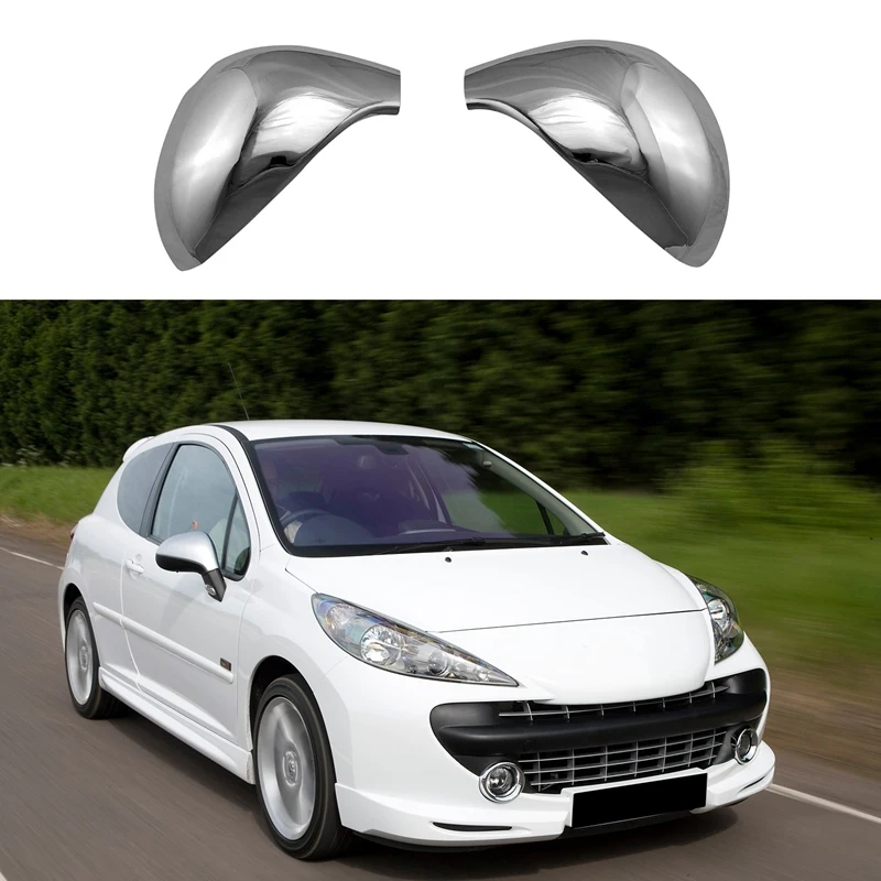 

ABS Chrome Car Side Door Rear View Mirror Cover for Peugeot 207 308 2006-2014 (Two Doors Only)