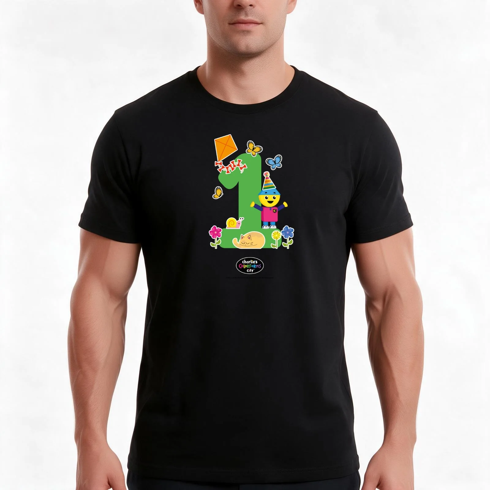 Number 1 Charlie’s Colorforms City T-Shirt, Summer Casual Cotton Tee, Oversized Streetwear Tops, Vintage Graphic Print