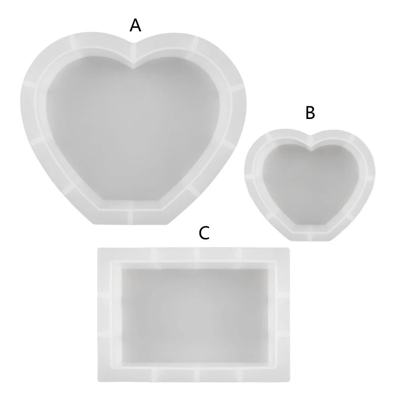 Resin Photo Frame Molds Heart Rectangle Silicone Picture Mold for Casting NEW