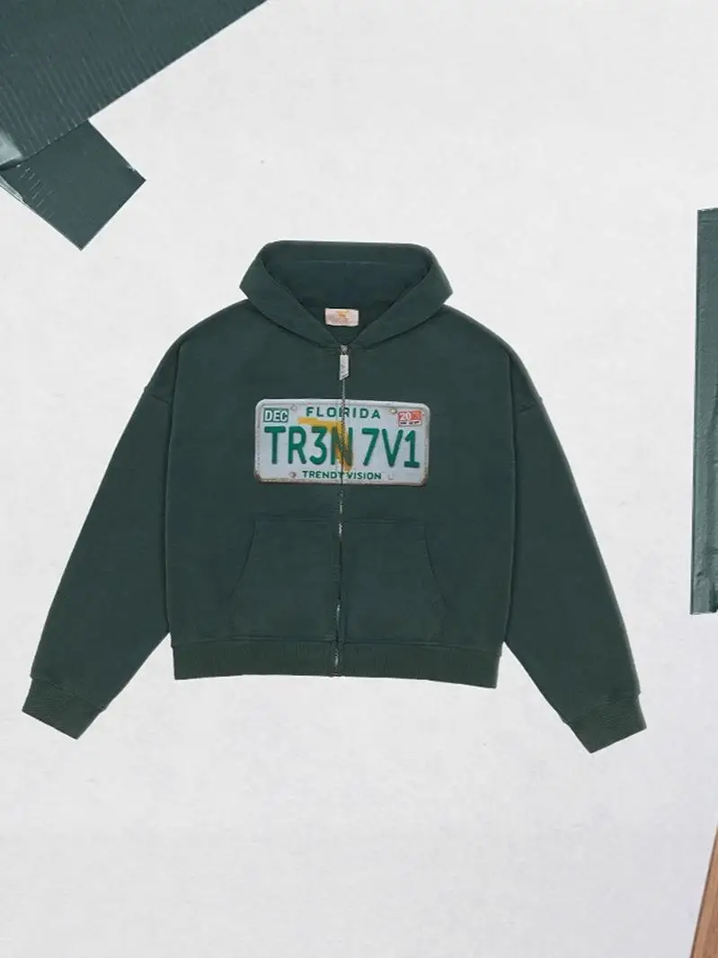 フード付きジャケット アメリカンレター刺繍 ルーズ レトロ ストリート スリーブ メンズ服 ロングスリーブ ポリエステル スウェットシャツ