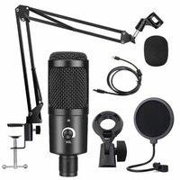 USB Condenser Microphone Recording Microphone with Stand for PC Computer Laptop Singing Gaming Living Streaming Karaoke Youtube