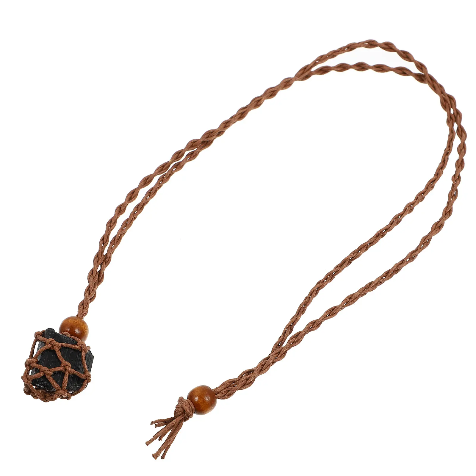 

1pc Black Tourmaline Pendant Necklace Creative Natural Gemstone Jewelry for Men Women Party Accessories Elegant Necklace Pendant