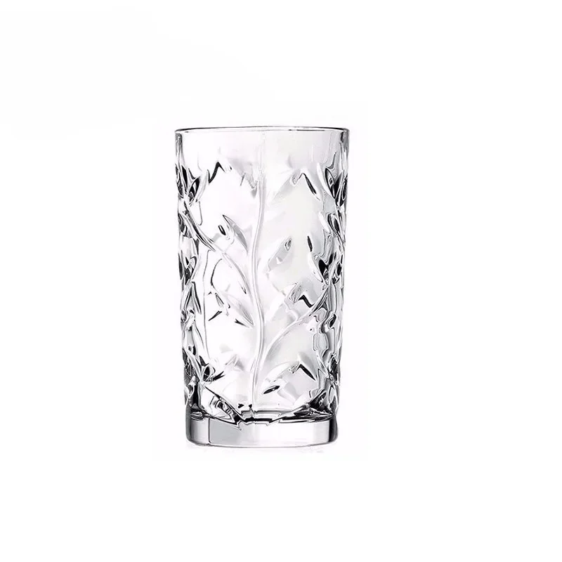 

Leaf pattern tall water cup, crystal glass