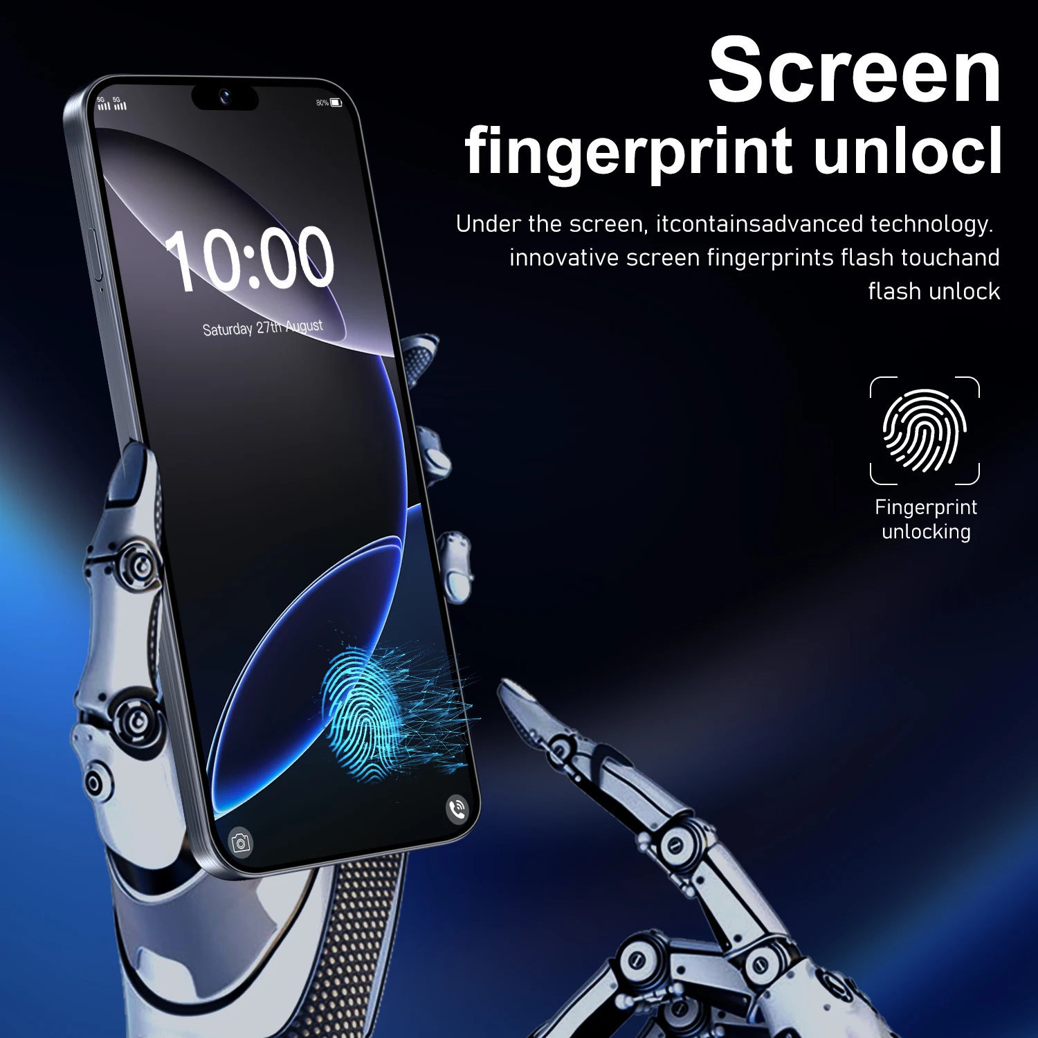 2026 جديد i16 Pro Max 6.8 بوصة HD 4K أندرويد 14 16GB + 1 تيرا بايت 6800 مللي أمبير بطارية 4G 5G بطاقة Sim المزدوجة واي فاي GPS الساخن #2