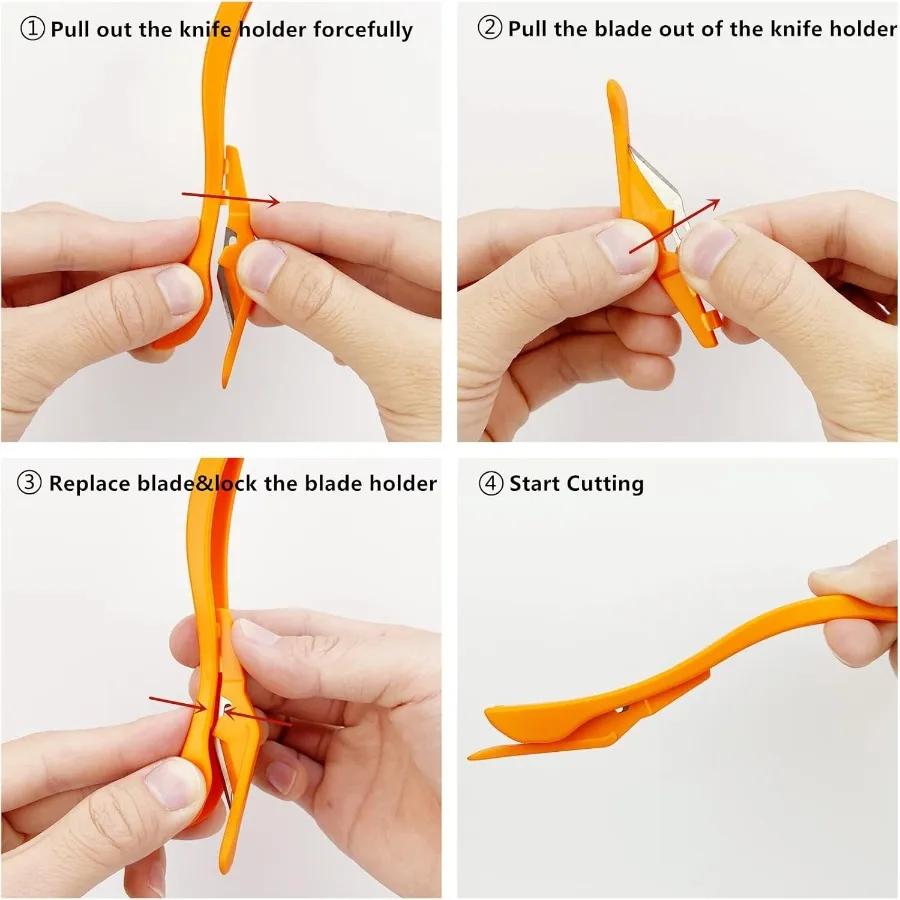 قاطع الورق مع شفرة سكين مخفية، قاطع ورق تغليف آمن، أداة تشذيب الورق لفيلم بلاستيك لاصق من الفينيل C