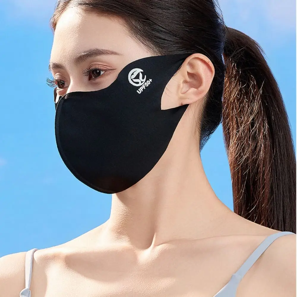 Traceless Sunscreen Mask Summer Ice Silk Mask Breathable Thin Sun Protection Face Cover Outdoor Travel Sports Face Shield