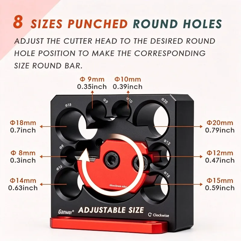 8 Holes Electric Drill Milling Solid Wood Round Rod Tool Dowel Maker Jig Wooden Cylindrical Manufacturing Lathe Woodworking Tool