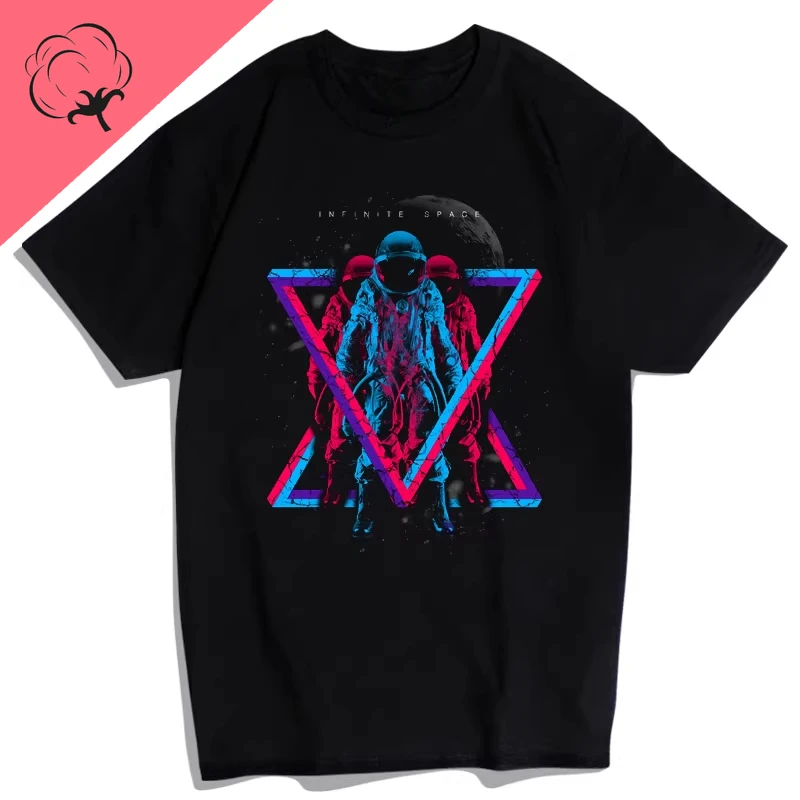 Camiseta de manga curta de ficção científica de três corpos algodão verão terno masculino astronomia exploração espacial universo camisas