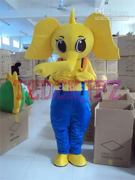 Cute Cartoon Elephant Mascot Traje para Adulto, Vestido de Natal luxuoso, Vestido extravagante, Venda quente, Novo, Espuma