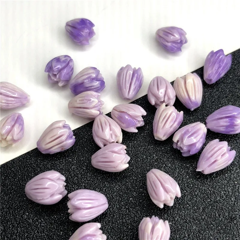 10pcs 6x9mm Wild Rose Flower Buds Resin Loose Beads For Jewelry Making Vintage Hairpin Accessories Handmade Diy Craft Materials image 4