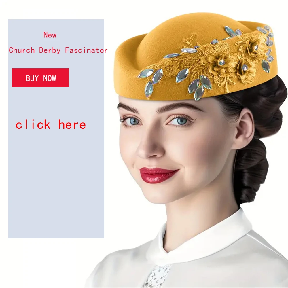 Vintage Filz-Turban-Hut für Damen, Kirchen-Derby-Fascinator mit Blume, weiche Damen-Baskenmütze für Partys, Flugbegleiterinnen-Hut – Detail 1