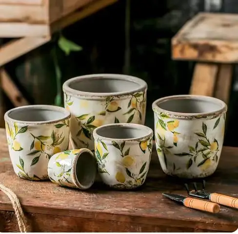 Nordic vintage ceramic flower pots Creative hydroponic POTS for home garden Size succulent green plants pots for plants