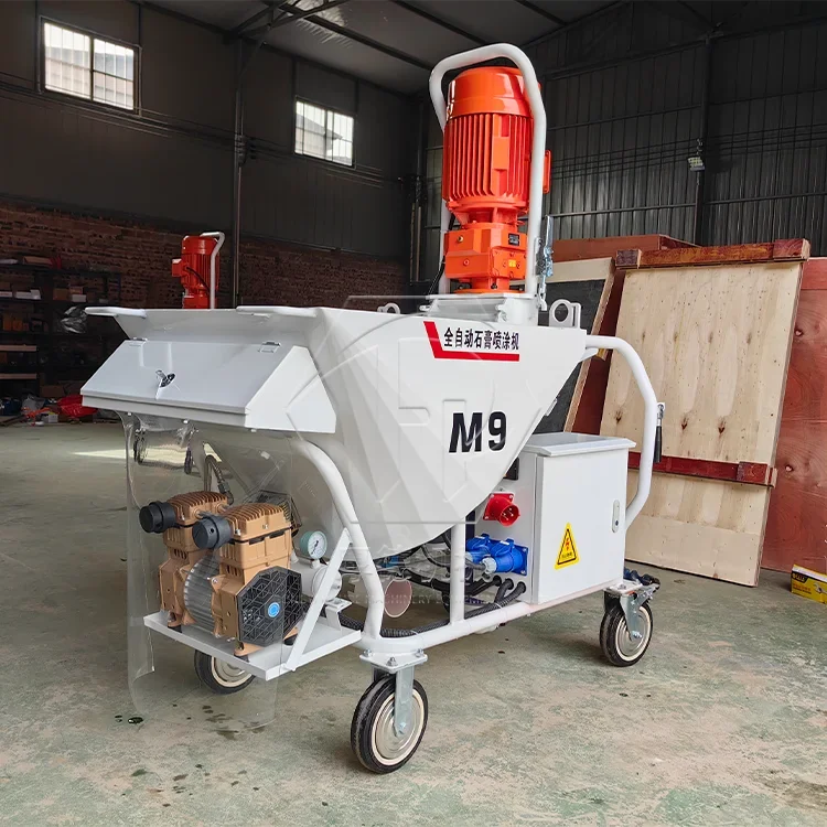 Hot Selling Fully Automatic Electric M9 Wall Plastering Spraying Machine New Condition Pump Motor Engine Home Use Cement Gypsum