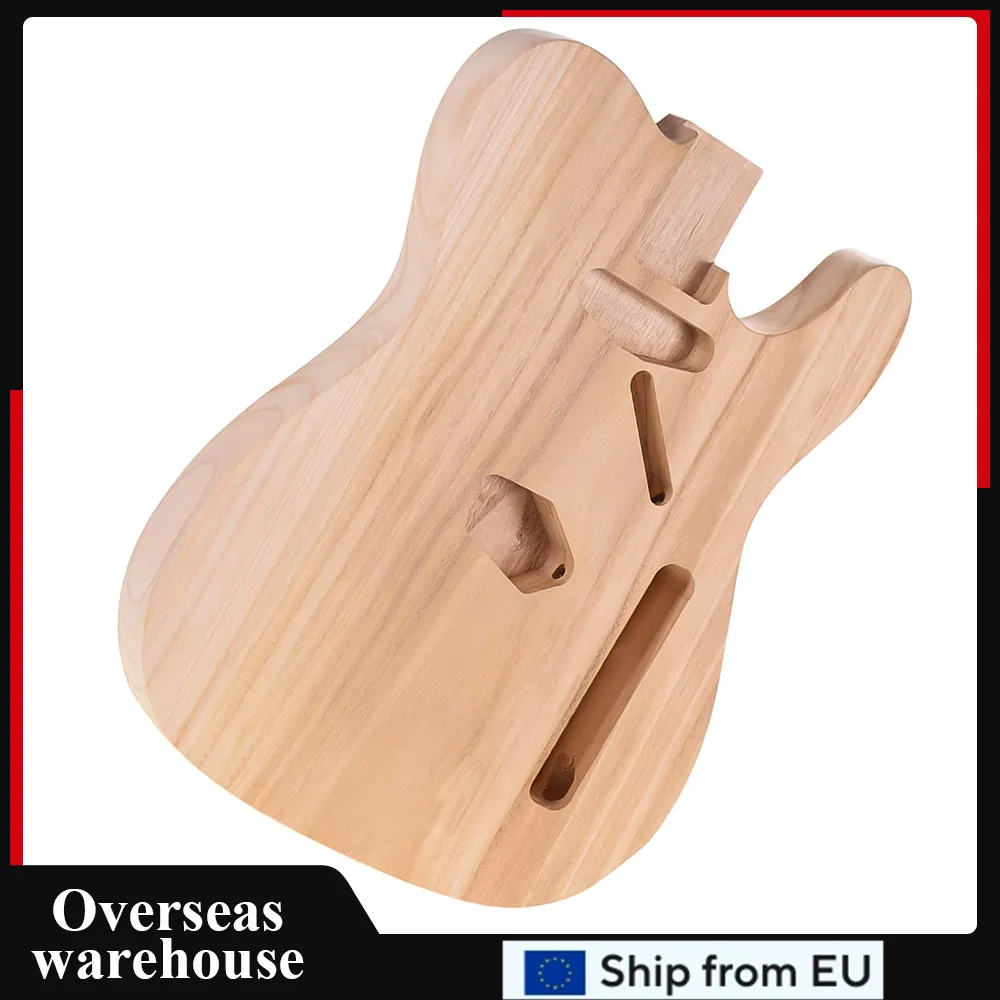 Muslady TL-T02 Unfinished Electric Guitar Body Sycamore Wood Blank Guitar Barrel for Electric Guitars DIY Parts