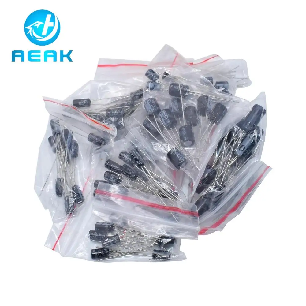 120pcs 12 value kit 1uF-470uF Electrolytic Capacitor Package for arduino 1UF 2.2UF 3.3UF 4.7UF 10UF 22UF 33UF 47UF 100UF 220UF