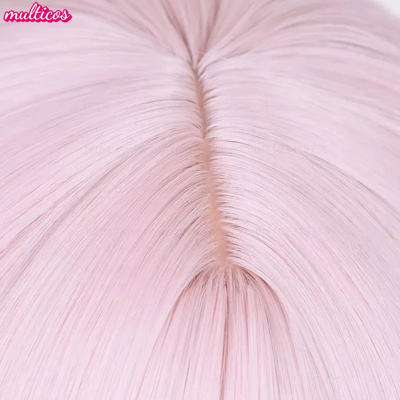 Hochwertige Anime Akiyama Mizuki Cosplay-Perücke, 45 cm lang, hellrosa, lockig, hitzebeständiges Kunsthaar, Halloween-Party-Perücken – Detail 6