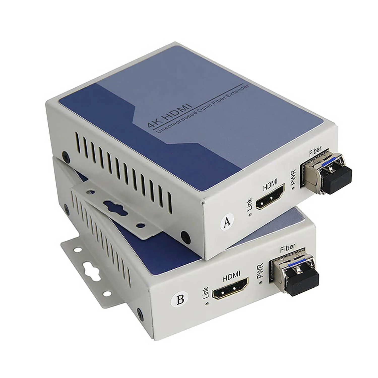 4K HDMI over Fiber Optic Converters 10Gbps SFP Transceiver Uncompressed 4K 30Hz LC Singlemode 10Km a Pair
