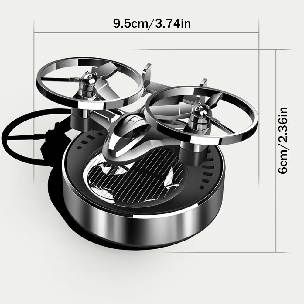 Solar Powered Rotation Helicopter Solar Aromatherapy Car Air Freshener Alloy Fragrance Auto Aroma Diffuser ﻿
