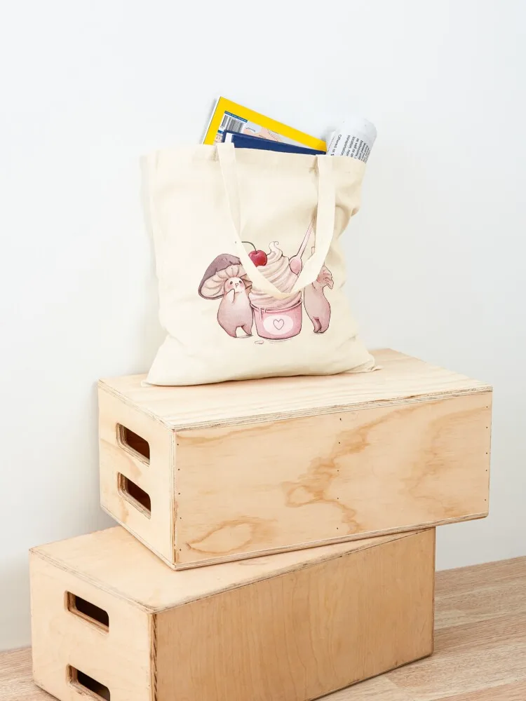 The mushrooms found Ice Cream Tote Bag Women's beach bags custom canvas bag Women's handbag great bag