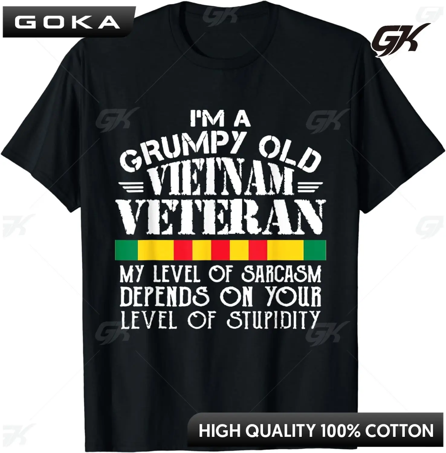 Never Underestimate An Old Man Who Is Also Vietnam Veteran Cotton T-Shirt Military Shirt Military Science Letter Printed Tops