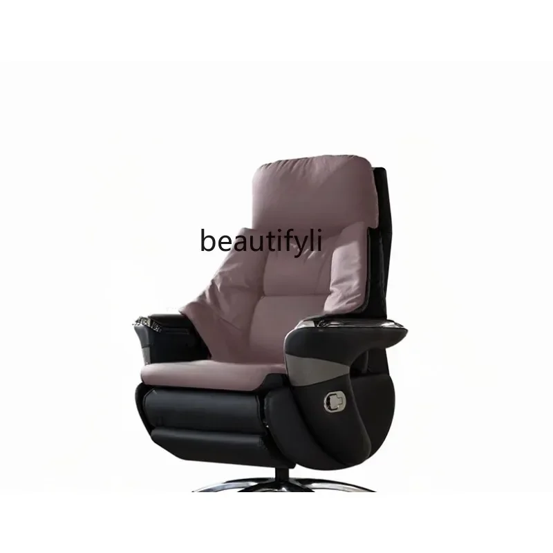 C Electric boss chair can be reclined for lunch break office sedentary home computer chair leather comfortable office chair