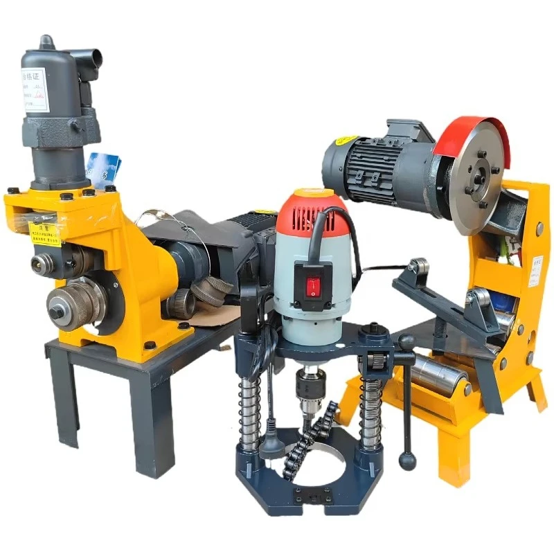 Portable Hydraulic Electric Fire Fighting Pipe Grooving Cutting and Hole Cutting Machine Set Steel Pipe Grooved Pipe