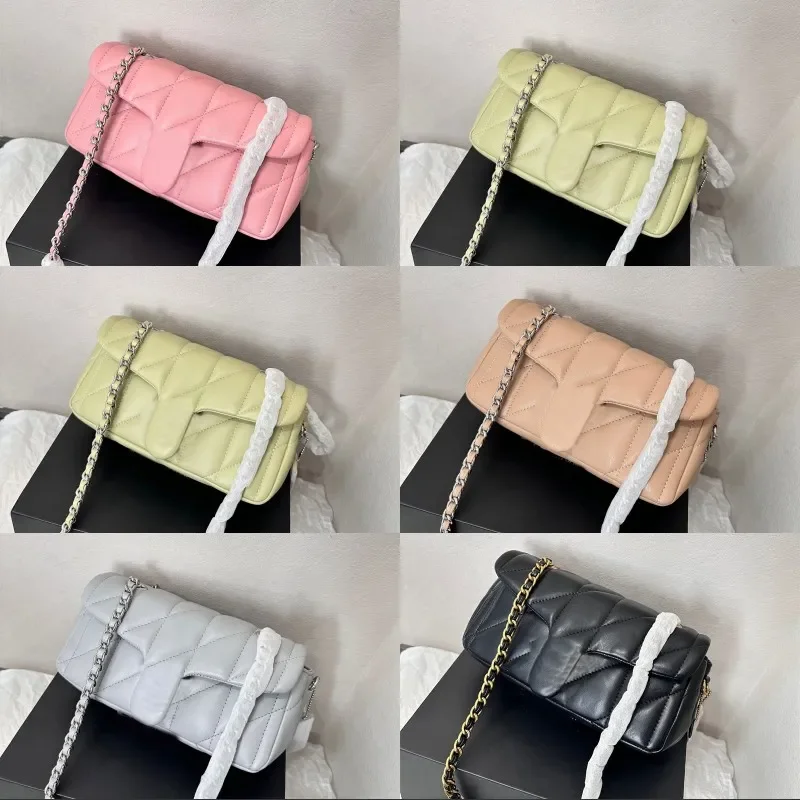 

Luxury designer bag tabby 26 fashionable lady party shoulder bag mini square quilted vinplated gold silver letter te043
