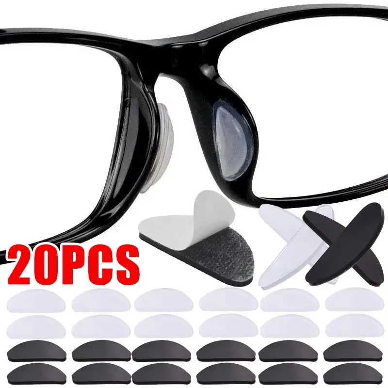 5-20PairsSilicone Glasses Nose Pads Invisible Non-Slip Soft Nose Pads Self Adhesive Nose Holder Sticker Pads Eyewear Accessories