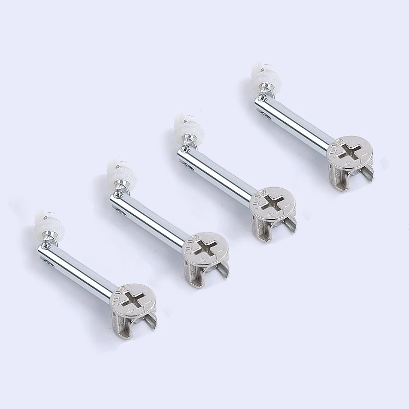 

100Sets 3 In 1 Furniture Connecting Cam Fittings Nut and Bolts set Connector Hardware Eccentric Wheel +90° Movable Folding Rod