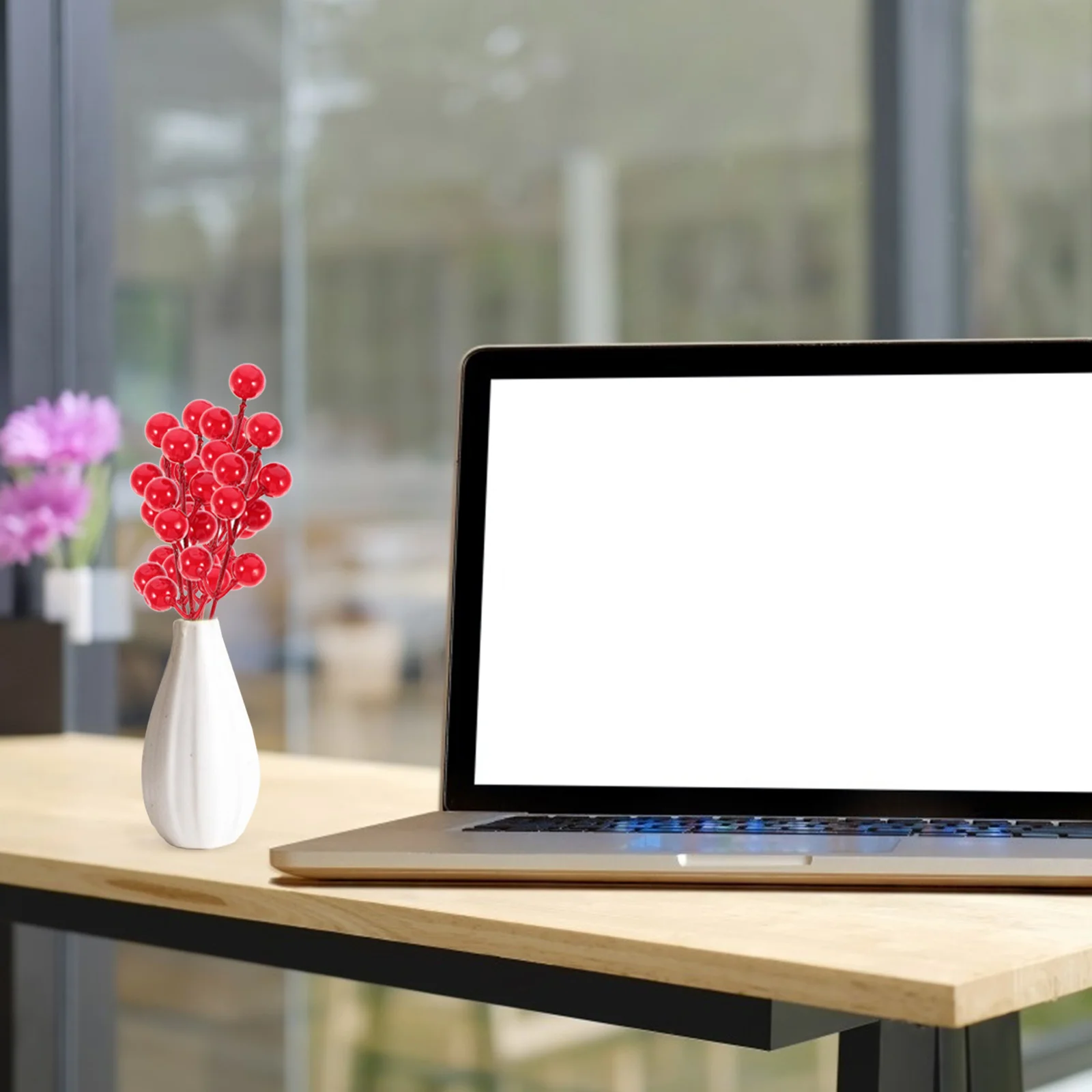 

20pcs Simulation Red Berries Fake Burgundy Berry Picks Decor For Diy Crafts Home Party Wedding Festival Artificial Berry Stems