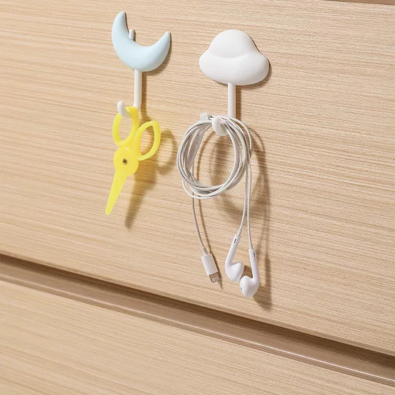 Cute Hooks Set 3pcs Kitchen Bathroom Storage Hooks No Punch No Trace Backing Home Decor Storage Accessories Wall Hook