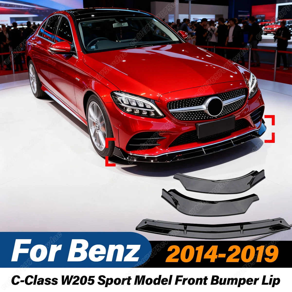 

For Mercedes-Benz C-Class W205 Sport Model 2014 2015 2016 2017 2018 2019 Front Bumper Splitter Lip Exterior Accessories BodyKits