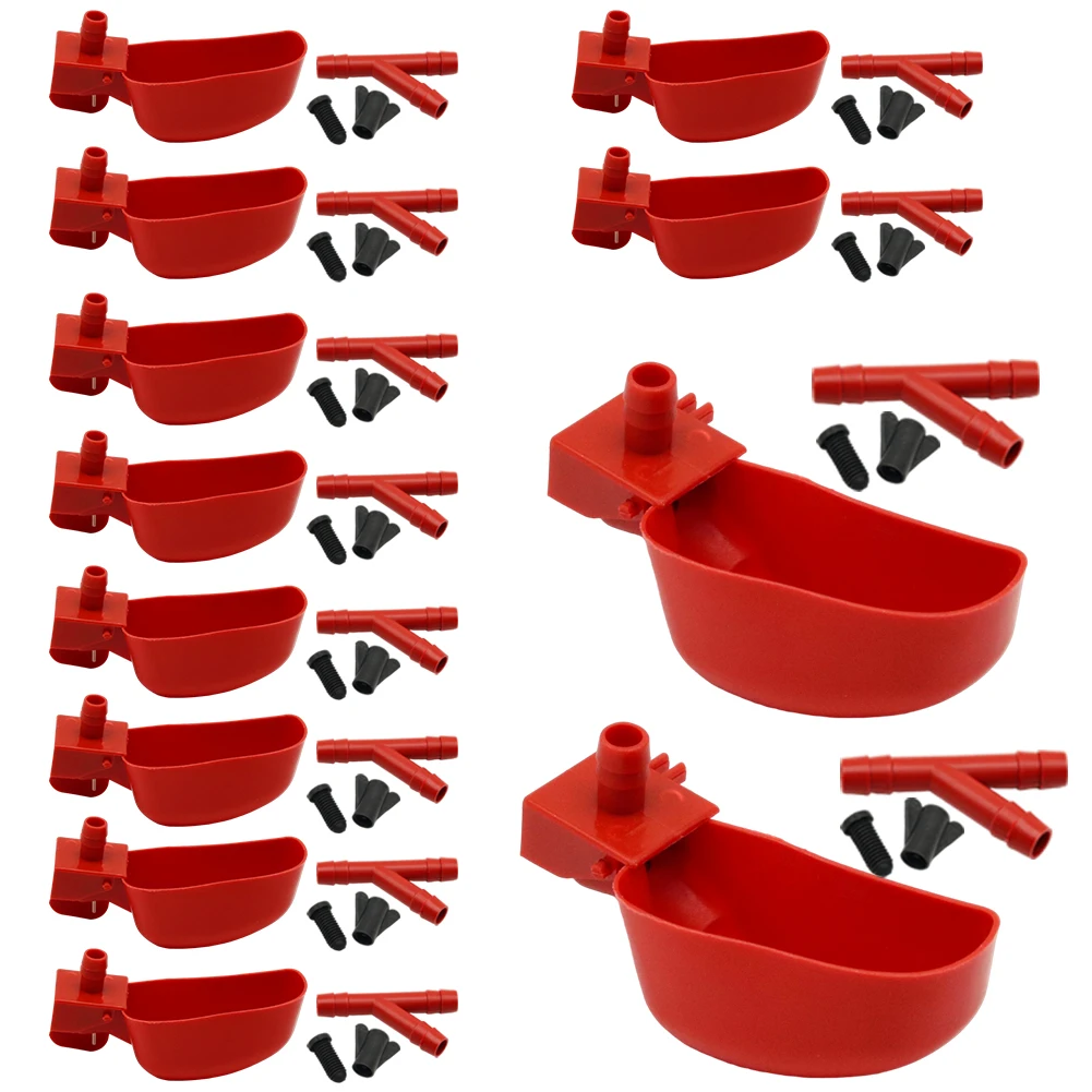 5/10/20Sets Bird Quail Water Drinker Bowl Drinking Cups Automatic Quail Waterers for 10Mm Pipe Bird Parrot Drinking Fountains