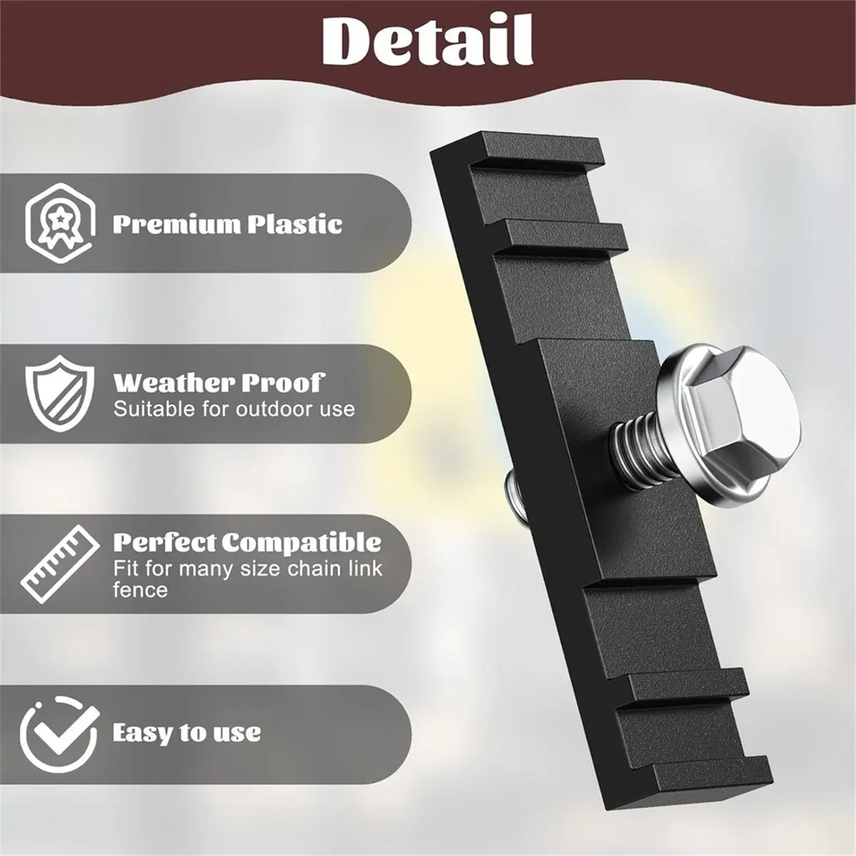 24Pcs Chain Link Fence Sign Mount Clips Heavy Duty Sign Mounting Bolts for Chain Link Fence Banner Display with Nuts