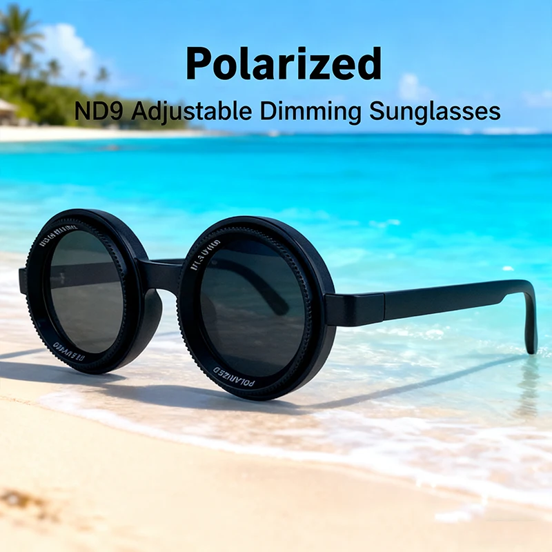Polarized Steampunk ND9 Adjustable Dimming Sunglasses Men 2026 Round Punk Sun Glasses For Male Trendy Outdoor Fishing Eyewear 4