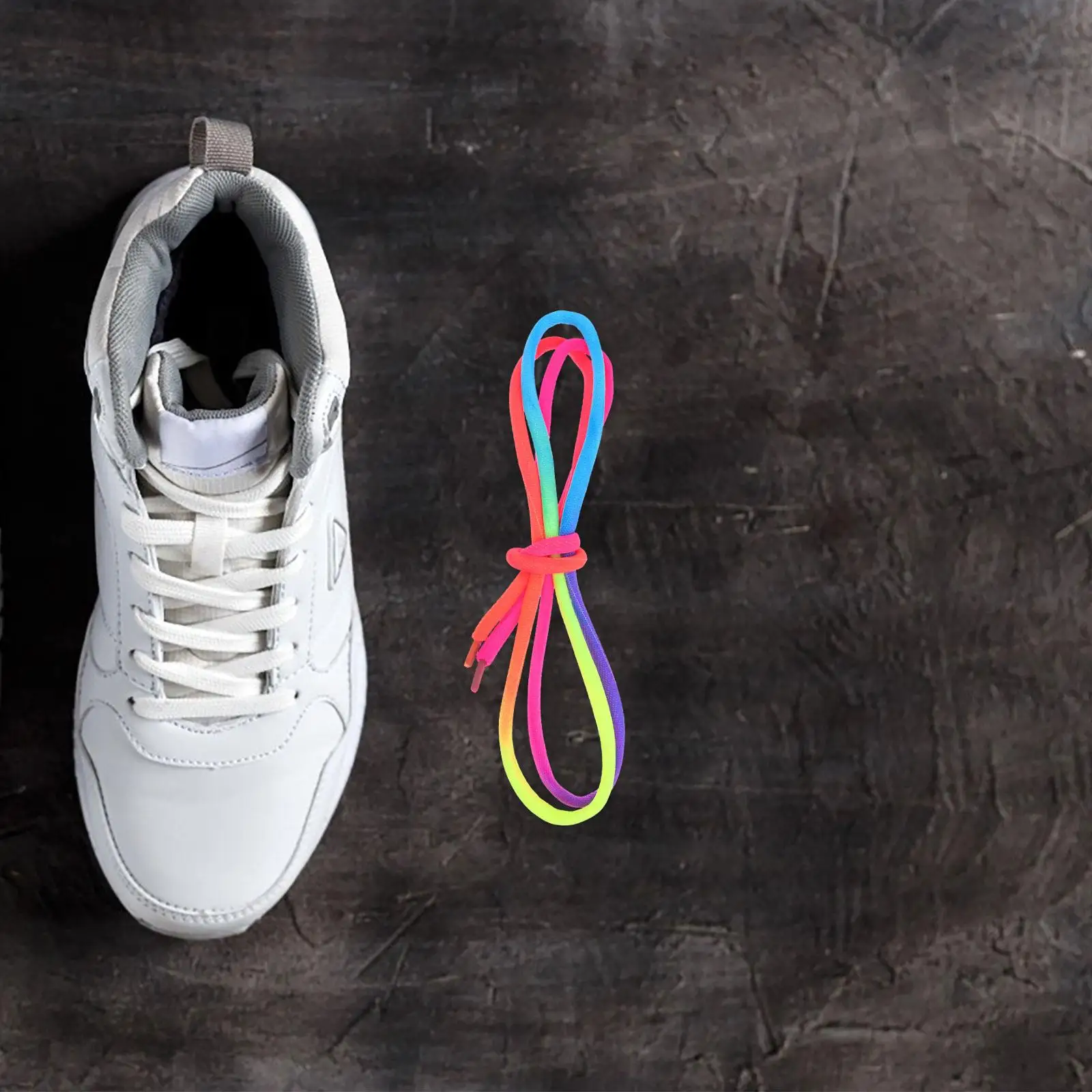 Rainbow Round Shoelaces 120cm Colored Laces for Sneakers Casual Shoes Canvas Gradient Fashion Accessories Sport Shoe