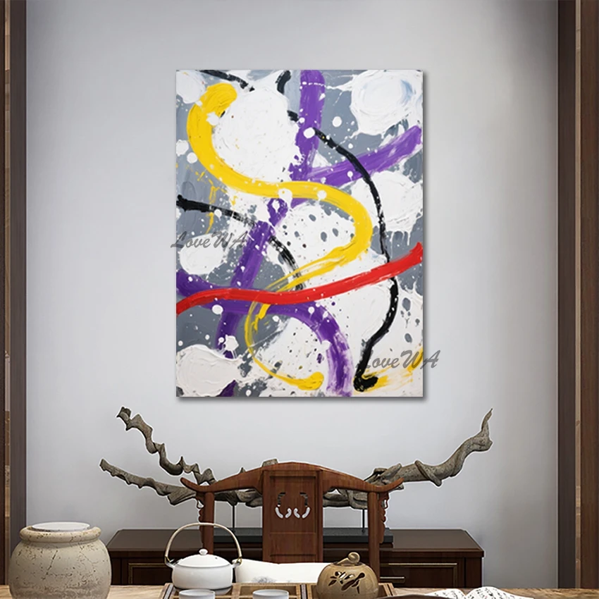 

Современное акриловое абстрактное украшение, художественная стена, холст, картина маслом ручной работы, картина для гостиной, без рамки, новое поступление