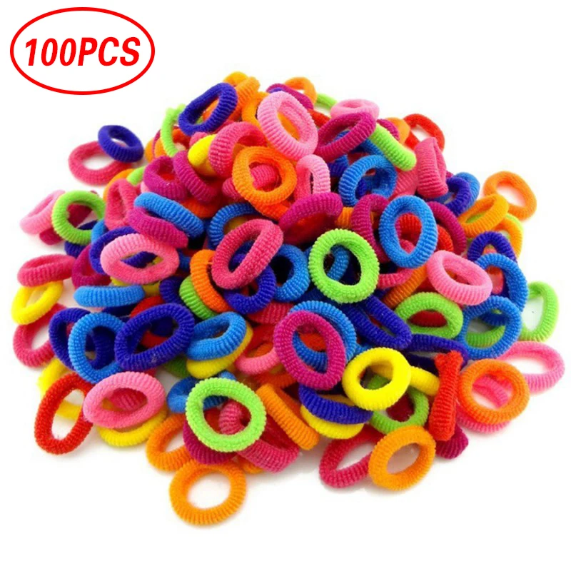 Towel Hair Ties High Elasticity 19g Long-lasting Hair Accessories For Kids Kids Hair Accessories Gift Idea Top Rated 100 Pack