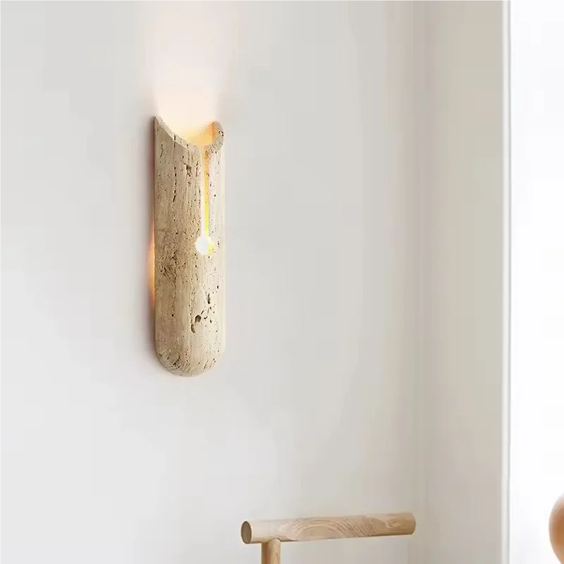 Creativity Wabi-sabi Simple Natural Stone Designe Wall Lamp Home Lighting Small Fresh Corridor Bedroom Bedside Decorative Lights