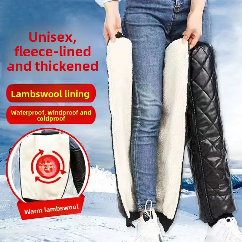1 Pair of Premium Motorcycle Electric Scooter Knee Pads Waterproof Thermal Warm Thick Leg Guards Winter Unisex Protective Soft