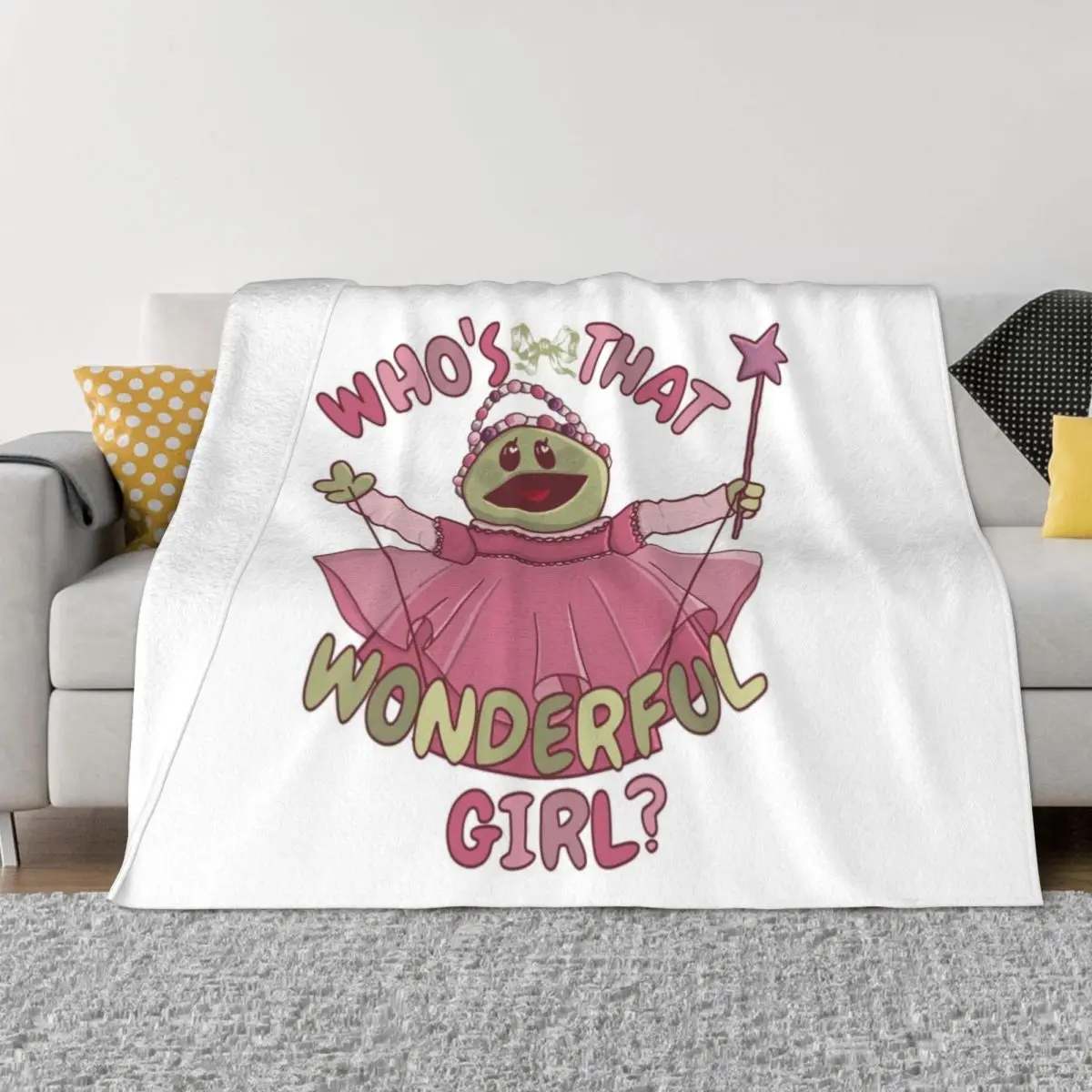 Nanalan who’s that wonderful girl Throw Blanket sofa bed Hair Blankets