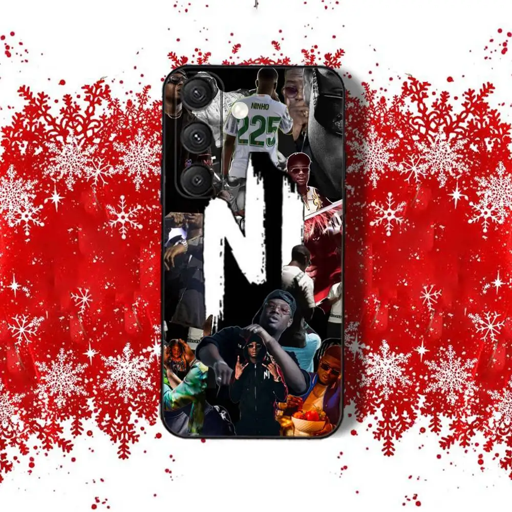 حافظة هاتف COOL N-NI Singer Ninho-ES لهاتف سامسونج S22، S24، S25، S23، S20، S30، S21، Ultra، 4G، Plus، 5G، Fe، Lite باللون الأسود