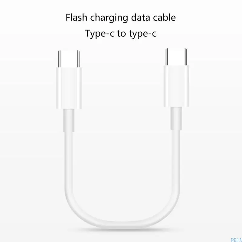 R91A 60W 20cm Type T Type C Cable USB C إلى كتابة خط البيانات السريع للهاتف 15 شحن الكمبيوتر المحمول